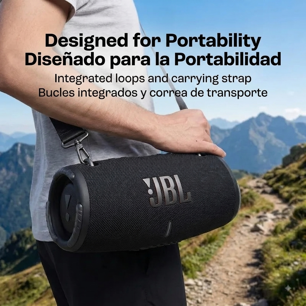 Parlante Portátil Xtreme 3 – Sonido Potente + Correa de Transporte