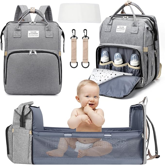 Bolso Pañalera Multiusos Con Cuna Portátil 💼👶