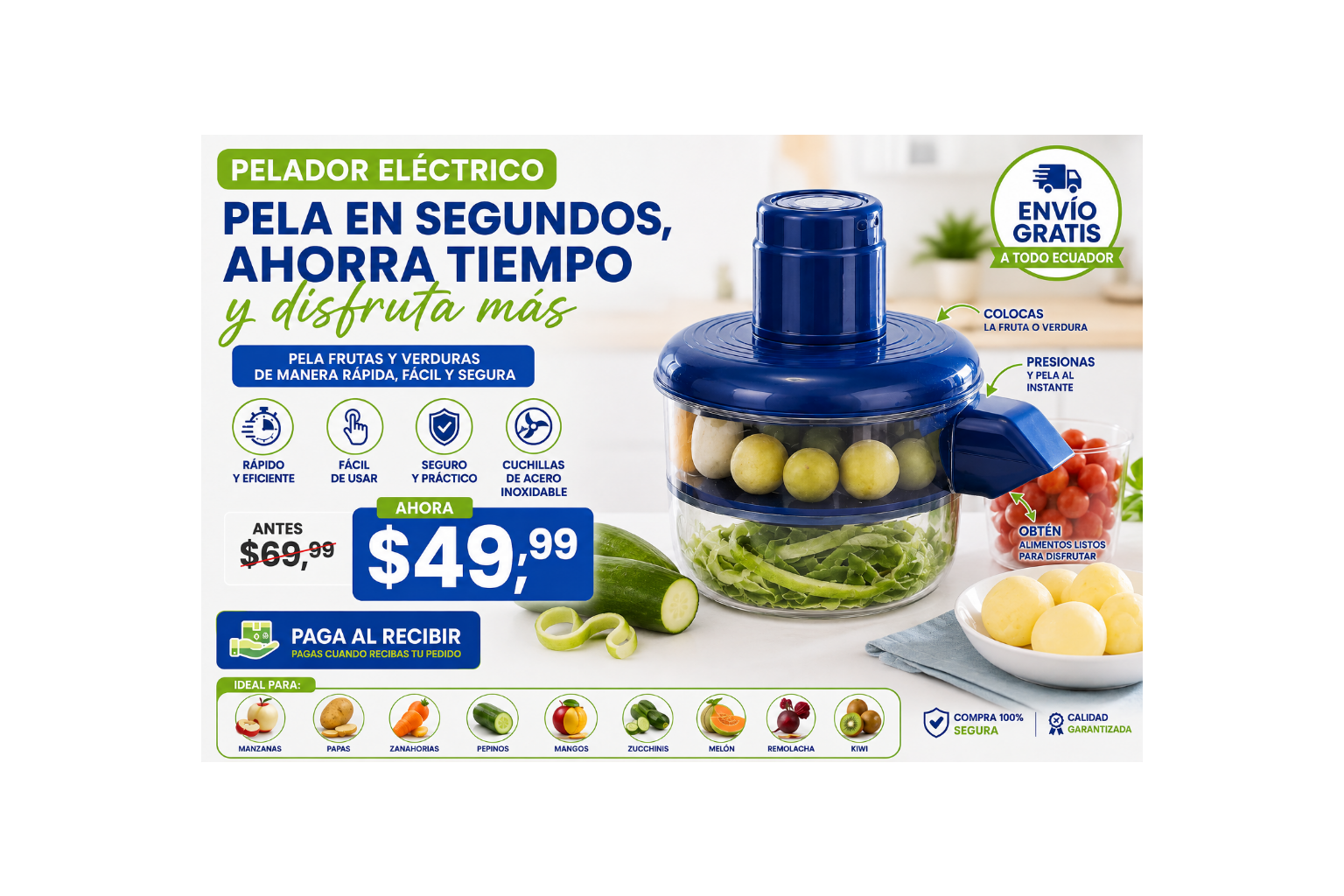 PELADOR ELECTRICO DE FRUTAS Y VERDURAS