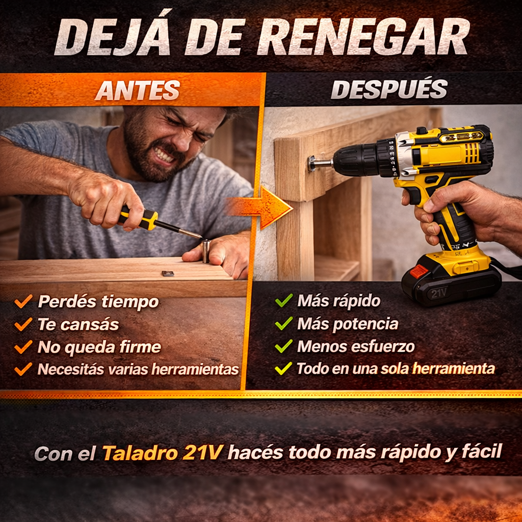 Taladro Inalambrico Industrial - 2 baterías + maletín + accesorios 🔥